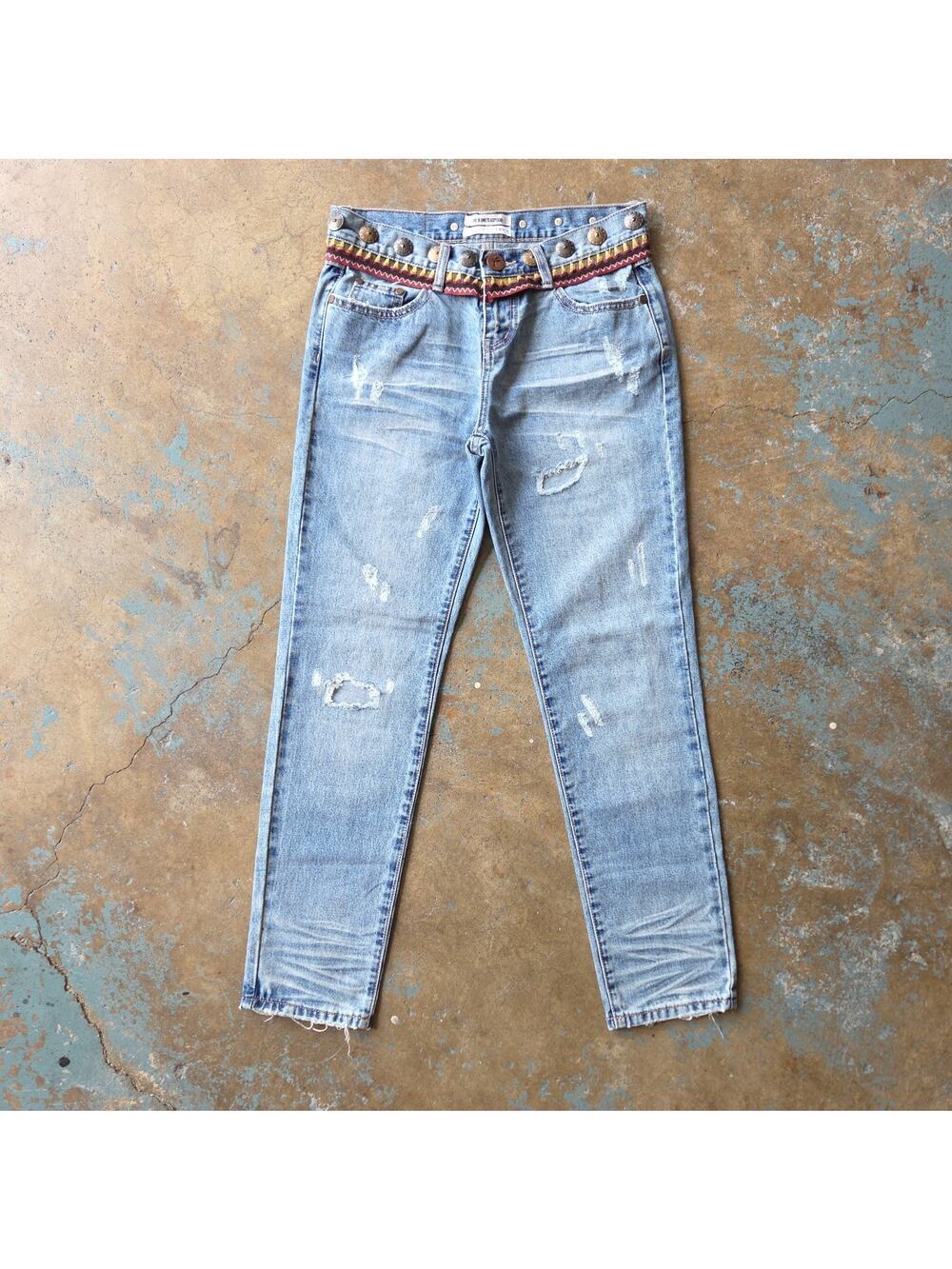 One X One Teaspoon Awesome Baggies Aztec Jeans Size 26 Low Waist Medium Rise